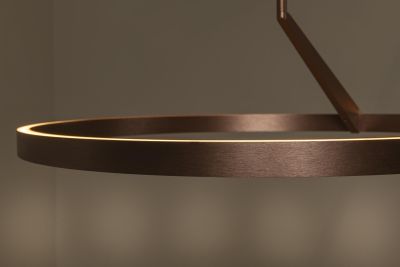 Lucide APPLAUSE - Pendant light - Ø 60 cm - LED Dim. - CCT - 1x32W 2700K/4000K - Hand Wave Sensor - Coffee - Premium